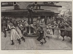 Een draaimolen op een slagschip